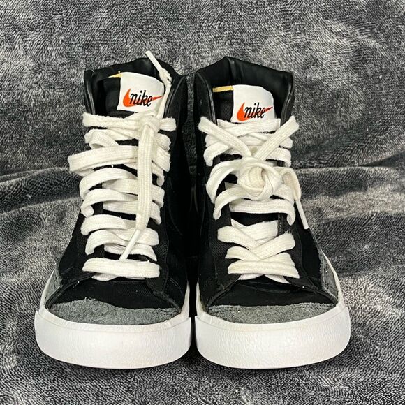 Nike Blazer Mid 77 Vintage Black White Shoes Size 5.5 Men/ Women’s 7 Canvas - Picture 2 of 8